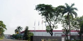 LG’s facility in Indonesia with some laborers working in the assembly line.