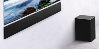 LG's GX Soundbar is placed under LG GX Gallery OLED series TV