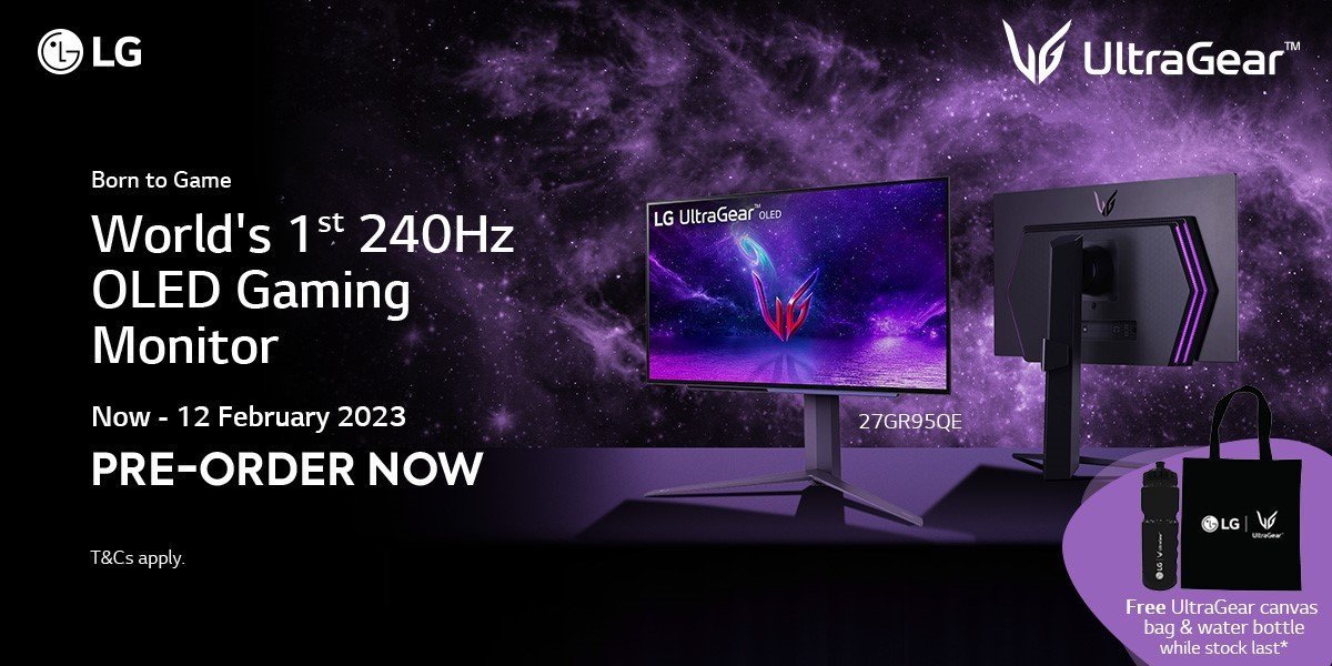  LG Gaming Monitor with World’s First 240Hz OLED Panel Now Available for Pre-Order in Malaysia