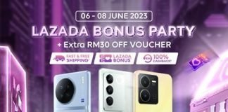 vivo x Lazada 6.6 Super WOW Sales - Lazada Bonus Party + Extra RM30 off voucher awaits you!