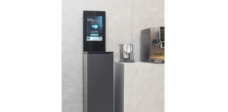 A photo of the LG mycup tumbler washer placed in an area