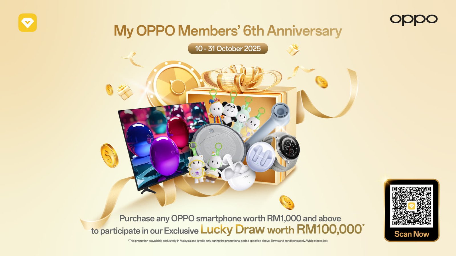 Celebrate OPPO Members’ 6th Anniversary with Lucky Draw Prizes Worth RM100,000!